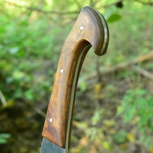 Couteau de chasse personnalisé en acier carbone forgé à la main, lame à pointe tombante, manche en bois, lame fixe non réglable, usage extérieur - Product Image 2