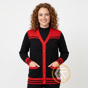 Cardigan d'hiver en acrylique brodé à col en V Delta, vêtements grecs de haute qualité pour la sororité Sigma, pulls respirants pour femmes - Product Image 2
