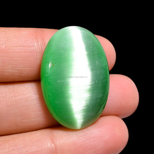 FAIJAN GEMS Rare Natural Quartz Green Cat Eye <b>Crystal</b> Healing Ball <b>Sphere</b> From Rajasthan for Jewellery Pendant Making Stone - Product Image 2