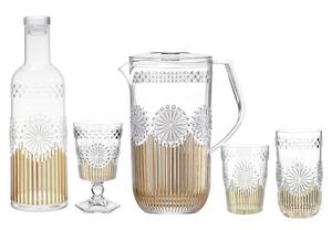 Carafe décorative en plastique acrylique avec fleurs dorées - Product Image 3