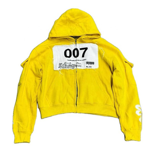 ราคาขายส่ง เสื้อฮู้ดดี้ผู้ชายแฟชั่นใหม่ล่าสุด ซิปหน้า สไตล์ดิสเทรส รับสกรีนโลโก้ ผ้าฝ้ายระบายอากาศดี มีจำหน่ายแล้ว - Product Image 1