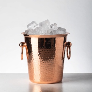 Cubo para Bebidas de Acero Inoxidable con Rayas Doradas, Estilo Europeo, Hecho a Mano y Fácil de Limpiar, Capacidad de 5L, para Hoteles, Bares y Fiestas - Product Image 1