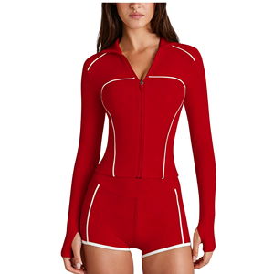 2026 New Arrival Casual Set Long-Sleeve <b>Knee</b>-Length Sports-Style Fitness Top and Zip-Up Sun Protection Jacket 2-Piece Set - Product Image 3