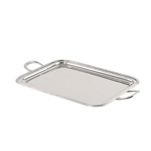 Bandeja Rectangular de Lujo Plateada con Asas Trenzadas, Elegante Bandeja Decorativa de Metal para Servir Alimentos, para Uso en el Hogar y Hoteles - Product Image 2