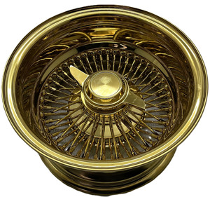 New 15-Inch 100 <strong>Spokes</strong> Reverse <strong>Spoke</strong> Straight Lace Wire <strong>Wheel</strong> 15x8J Chrome Steel Wire Rim Includes Caps and Adapters - Product Image 5