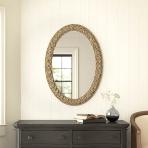 Espejo de pared decorativo tejido para baño o dormitorio Diseño plano para un estilo tejido elegante - Product Image 2