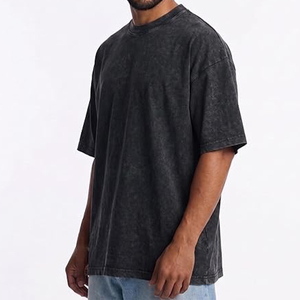 T-shirt vintage délavé surdimensionné en coton épais unisexe, personnalisable avec logo OEM, streetwear coupe ample, haute qualité, manches courtes - Product Image 2