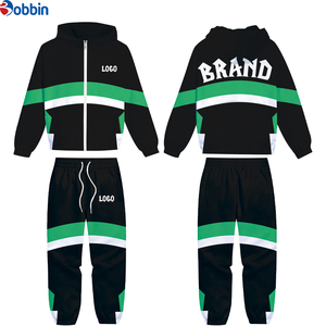 Ensemble de survêtement coupe-vent tendance pour homme : veste zippée et pantalon, patchwork color block personnalisé - Product Image 1