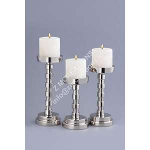 Ensemble de 3 porte-bougies coniques en métal – Support à bougies de haute qualité, design moderne fait main pour décorations de Noël et de Pâques - Product Image 1