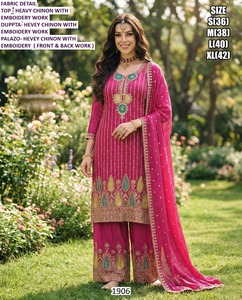 ชุดเดรสยาวแบบดั้งเดิมสำหรับผู้หญิง Rajkumari Bandhani ปักลายผ้าชีนอน แห้งเร็ว ทรงปกติ เหมาะสำหรับงานปาร์ตี้ งาน Diwali และทุกโอกาส - Product Image 6