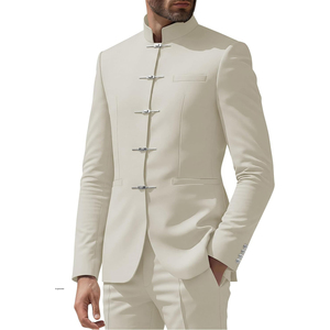 Chaqueta Tradicional Bávara para Hombre, Estilo Trachten Alemán, Cuello Alto, Cierre Decorativo Tipo Rana, Ropa Formal Alpina - Product Image 3