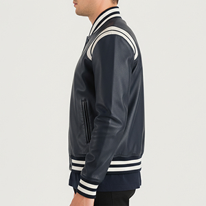 Veste universitaire en cuir 100% véritable, épaisse, à prix abordable, avec logo brodé personnalisé, pour le baseball et le collège, vente en gros - Product Image 5