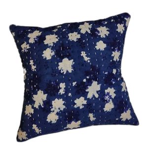 Funda de Cojín Floral con Estampado Artesanal, Funda de Almohada Cuadrada con Cierre Trasero, Decoración de Algodón para el Hogar y Hoteles - Product Image 1