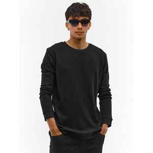 High Quality Men's Long Sleeve Breathable <b>Waffle</b> Weave High Street Style Solid Pattern Regular Fit T <b>Shirt</b> - Product Image 6
