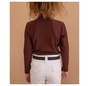 Chemises d'équitation pour enfants, Polo à cheval, hauts, fabricants de vêtements, exposition de fermetures éclair pour enfants, couches de Base équestres - Product Image 2