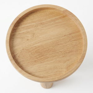Table d'appoint ronde moderne scandinave en teck massif avec coussins, ensemble de meubles de jardin d'extérieur, design en bois naturel - Product Image 4