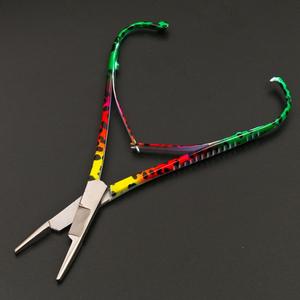 Pinza de pesca prémium de acero inoxidable para trucha arcoíris con bloqueo de boca, para extraer anzuelos y hemostat, tipo tijera. - Product Image 1