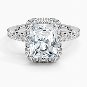 แหวน BOJ รุ่น 070 ทรง Radiant Cut เงินแท้ 925 ประดับเพชร Estelle Halo Solitaire น้ำหนัก 2 กะรัต สี D ความสะอาด VVS1 มอยส์ซาไนต์ รับรองโดย GRA ราคาประหยัด - Product Image 1