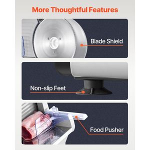 Affettatrice Elettrica per Alimenti da 8,7 Pollici, 180W, con Due Lame Premium in Acciaio Inox SUS420, Regolabile da 0 a 0,6 Pollici, Tritacarne e Affettatrice - Product Image 6