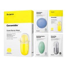 Dr. Jart+ Ceramidin Maschera Viso Barriera Cutanea, Confezione da 5, Set da 4 Pezzi, Maschere in Tessuto Idratanti con Peptidi e Ceramidi, Scontato 1 Set - Product Image 1