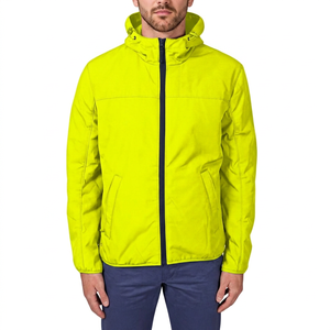 Men's Navy Hooded <b>Jacket</b> Windproof Zipper Casual <b>Winter</b> Wear Regular Fit Polyester Shell with Lining - Product Image 6