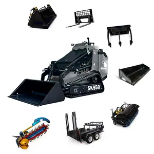 Attachments Small Construction Machine Skid Mini Skid Steer Loader With Multi-fit Attachments