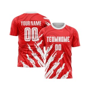 เสื้อฟุตบอลแบบซับลิเมชั่นสั่งทำพิเศษ สีดำขาว สำหรับผู้ชาย พร้อมชื่อทีมและหมายเลข ระบายเหงื่อได้ดี แขนสั้น ทรงปกติ สำหรับผู้ใหญ่ - Product Image 4