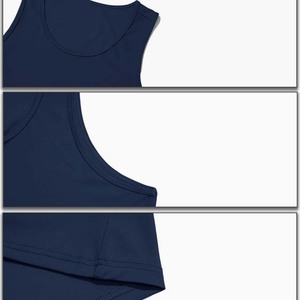 Débardeur en tricot respirant bleu marine uni pour homme, col rond, style décontracté, sans manches - Product Image 2