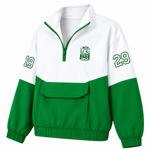 Pull à col zippé personnalisé Chi Eta Phi Sorority, vert et jaune, avec logo brodé, décontracté, pour femme, vêtements grecs - Product Image 5
