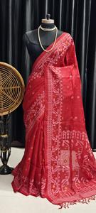 Sari de Seda Azul Pintado a Mano para Mujer, Tradicional Indio y Pakistaní, para Boda, Largo hasta el Suelo, Étnico, Corte Regular, para Todas las Estaciones - Product Image 2