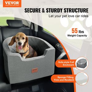 Siège auto imperméable pour chien avec poche de rangement, laisse de sécurité à clipser, lit rembourré en éponge, housse de siège arrière pour animaux de compagnie - Product Image 2
