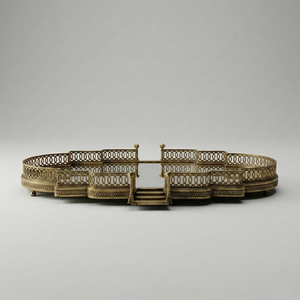 Luxury Brass Oval Mirror Serving Tray Handcrafted Decorative Vintage Gold Finish Easy Clean Centerpiece Table Display Wedding - Product Image 3