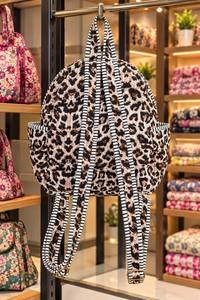 <b>Leopard</b> <b>Print</b> Corduroy <b>Backpack</b> for Women Fashion Softback School Bag with Multiple Pockets - Product Image 2