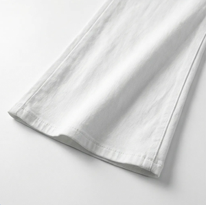 Calças <span class=keywords><strong>Jeans</strong></span> Brancas de Perna Larga para Mulheres, Cintura Alta, Estilo Vintage, Calças Casuais de Algodão Creme, Atacado Direto da Fábrica - Product Image 3