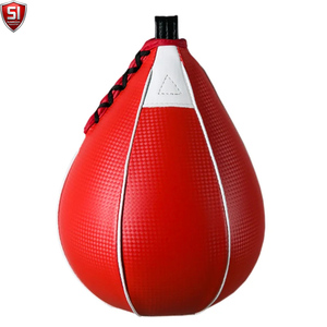 Sac de frappe réflexe en cuir PU Speed Ball noir et orange pour l'entraînement et la pratique - Product Image 2