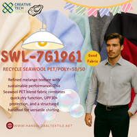 SWL-7G1961 Poly laine de mer recyclée durable PET/Polyester = 50/50 pour chemise de mélange de porte, UPF30 +,Q-Dry