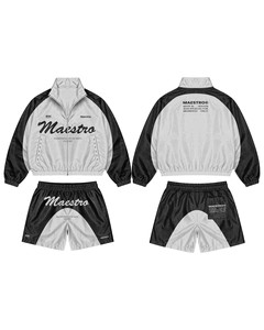 Custom Windbreaker Tracksuit <b>Men</b> 2 Piece Jacket <b>Shorts</b> Set Nylon Sportswear OEM Private Label - Product Image 2