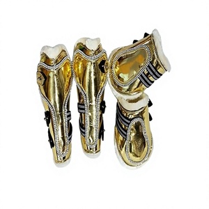 Protège-tendons en cuir verni pour chevaux, protections de jambes pour l'équitation, couleur personnalisée, équipement équestre - Product Image 2