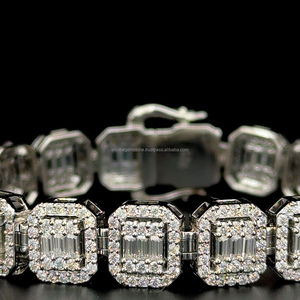 Argent 925 Moissanite Diamant Bracelet Large Version 7mm Baguette Coupe Tennis Bracelet Pass Diamant Testeur Bijoux De Luxe - Product Image 6