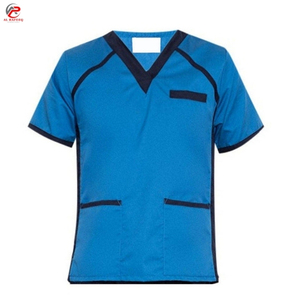 Vêtements médicaux à col en V de qualité supérieure à prix de gros, tissu sergé en spandex/polyester, usage hospitalier, unisexe - Product Image 4