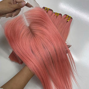 Cabello Virgen Vietnamita Liso Color Rosa Pastel, Cabello Humano de Lujo, Super Double Draw, Envío Rápido desde Fábrica, Super Draw - Product Image 2