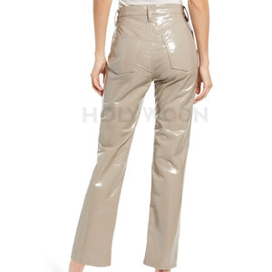 Premium HOLYWOON Women Leather Straight Regular Fit <b>Pants</b> Winter Streetwear Style Waterproof Lightweight Fashion Design for - Product Image 3