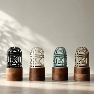 Brûleur d'encens à refoulement en métal nordique avec support, porte-encens d'aromathérapie pour la maison, diffuseur de parfum de luxe islamique - Product Image 5