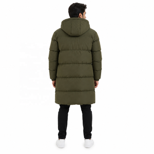 Men's Quilted Long Hooded Jacket Custom Winter Outerwear Streetwear Y2K Custom Men's Jackets OEM Wholesale Clothing Manufacturer - Product Image 3