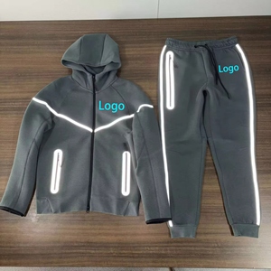 Conjunto Deportivo Informal para Hombre de Alta Calidad, con Logotipo Personalizado, Reflectante, de Algodón, Resistente al Viento, Transpirable, con Capucha y Cremallera - Product Image 5