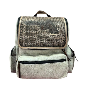 Handmade Genuine Leather Backpack Vintage Style Lavender <b>Patchwork</b> Cowhide Backpack Genuine Leather Women’s Travel Rucksack - Product Image 1