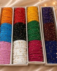 Traditional Indian <b>Pakistani</b> Bracelets Ethnic Silk Thread Bangles Set Gold Plated Women's Wedding Fashion <b>Jewelry</b> Colorful - Product Image 3
