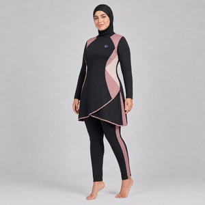 Ensemble Burkini Modeste 4 Pièces Couvrant Entièrement le Corps, Maillot de Bain Musulman Élégant à Manches Longues pour Femme - Product Image 6
