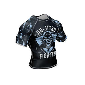 Vente en gros de rashguard de Jiu Jitsu Bjj personnalisé avec logo imprimé en 3D pour hommes, t-shirt de compression respirant Spiderman UPF50+ à manches courtes - Product Image 6