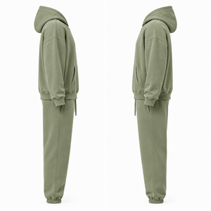 Conjunto Deportivo Personalizado para Hombre, Sudadera con Capucha y Cierre de Cordón, Cuello Alto, Transpirable, de Viscosa/Algodón, Peso Medio, OEM ODM - Product Image 2